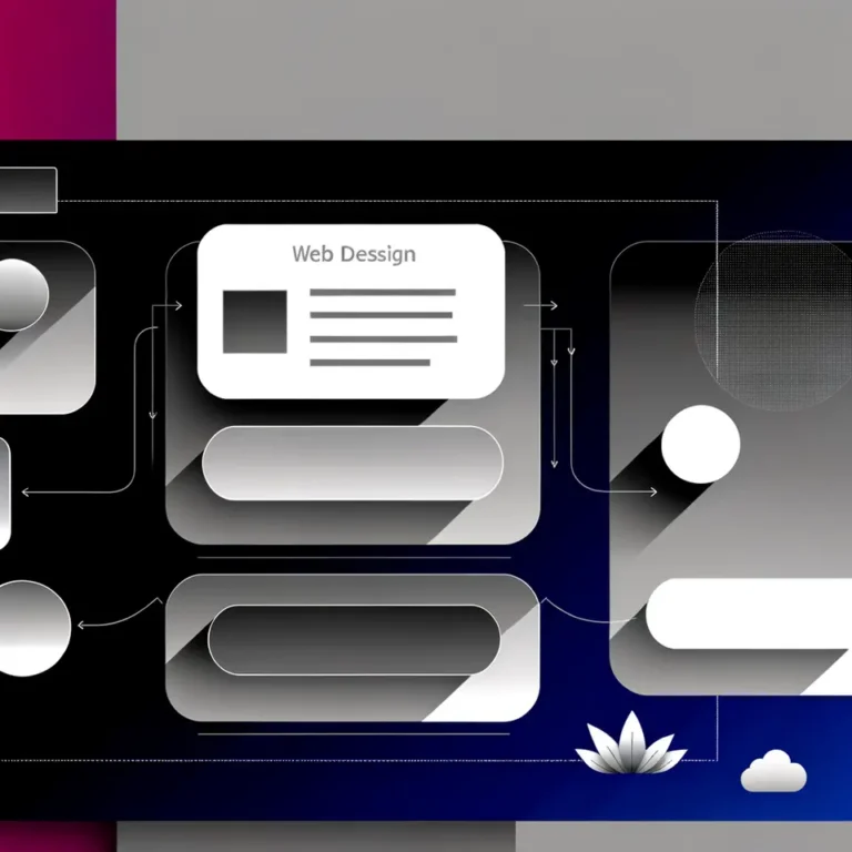 Illustration of steps in a web design workflow process