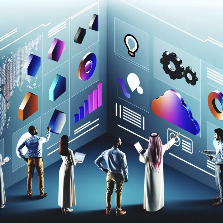 a group collaborating on digital marketing tasks