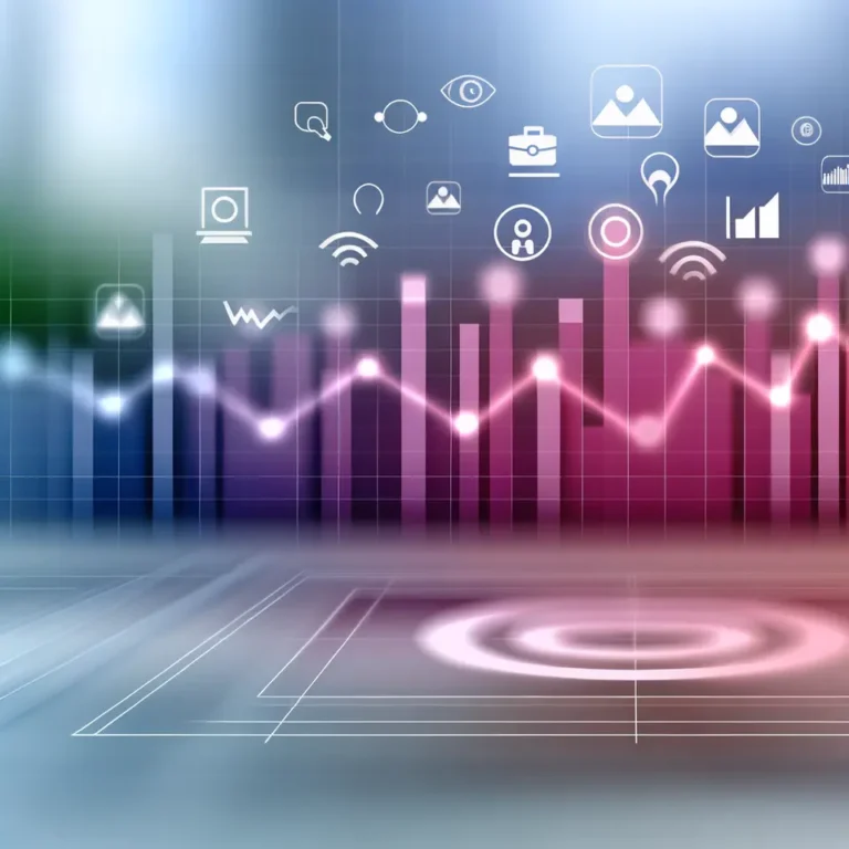 Digital business analytics dashboard with rising charts metrics and performance indicators